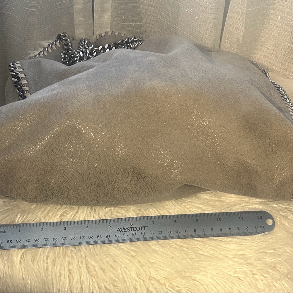 Stella McCartney Silver-Toned Chain Gray Shoulder Bag - Picture 4 of 9